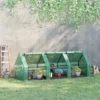 Outsunny 9' x 3' x 3' Portable Mini Greenhouse Outdoor Garden with Large Zipper Doors and Water/UV PE Cover, Green  - Image 9