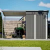 Durable 5x3FT Galvanized Steel Shed & Gazebo Combo, Easy Assembly Lean-To Storage with Open Pergola, All-Weather 2-in-1 Garden Shed for Tool Storage, Patio, Backyard  - Image 22