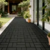 Plastic interlocking decking tiles, 44 packs of terrace decking tiles, 12 inches x 12 inches waterproof for all-weather use, backyard pool decking tiles, dark gray - Image 3
