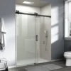 56" - 60" W x 76" H Frameless Soft-closing Single Sliding Shower Door, 3/8" (10mm) Tempered Glass with Easy-cleaning Nano-Coating, Matte Black 22D01-60MB - Image 14