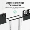 44"-48"W*72" H Semi-Frameless Double Sliding Shower Door, Bypass Shower Door, 1/4" (6mm) Thick SGCC Tempered Glass Door, Matte Black - Image 7