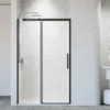 46-48" W * 76" H Frameless Single Sliding Shower Door, Bathroom Sliding Shower Door, 5/16" (8mm) Thick SGCC Tempered Glass Door, Matte Black
