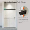 46-48" W * 76" H Frameless Double Sliding Soft-Close Shower Door, Bathroom Sliding Shower Door, 5/16" (8mm) Thick SGCC Tempered Glass Door, Matte Black - Image 9