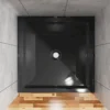 Goodyo 36"x36" Shower Base 3.5" Height Anti-slip Acrylic Center Drain Single Threshold Shower Basin in Black - Image 4