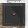 Goodyo 36"x36" Shower Base Anti-slip Acrylic Center Drain Double Threshold Shower Basin in Black - Image 4