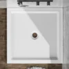 Goodyo 36"x36" Shower Base 3.3" Height Anti-slip Acrylic Center Drain Double Threshold Shower Basin in White  - Image 4