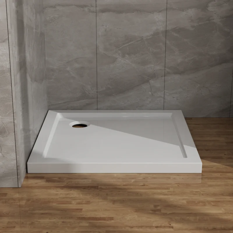 Goodyo 32x32 in Shower Base, Centered Drain No Threshold Shower Pan, White - Image 6