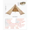 Hot Tent for 4 Persons, Portable Winter Tipi Tent with Stove Jack, Waterproof Canvas Camping Tents, Lightweight 4 Season Shelter Tents for Hiking Fishing Backpacking, M Size - Image 7