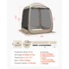 Screen House Tent, 6 x 6 ft, 4-6 Person Pop Up Screen Tent, Portable Screened in Canopy with Carry Bag, Netting Sides, Ground Stakes, for Garden, Patio, Backyard, and Outdoor Activities, Beige - Image 9