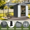 12x4 FT Metal Lean-To Shed with Pergola, 6x4 FT Outdoor Storage Shed & Hardtop Gazebo Combo, 2-in-1 Garden Tool Shed with Open Side for Patio, Backyard, Deck  - Image 12
