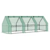 Outsunny 9' x 3' x 3' Portable Mini Greenhouse Outdoor Garden with Large Zipper Doors and Water/UV PE Cover, Green  - Image 8