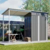 Durable 5x3FT Galvanized Steel Shed & Gazebo Combo, Easy Assembly Lean-To Storage with Open Pergola, All-Weather 2-in-1 Garden Shed for Tool Storage, Patio, Backyard  - Image 21