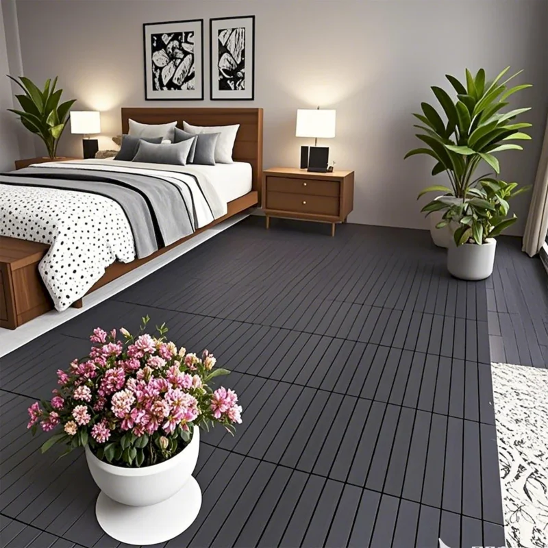 24 pieces of dark gray outdoor terrace deck tiles, DIY interlocking decking floor tiles, easy to install patio tiles, suitable for indoor and outdoor balcony backyard poolside DARK GRAY - Image 2