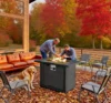 Outdoor Propane Gas Fire Pit Table, Auto-Ignition Square Wicker-effect Gas Firepit with Ceramic Tabletop - Image 4