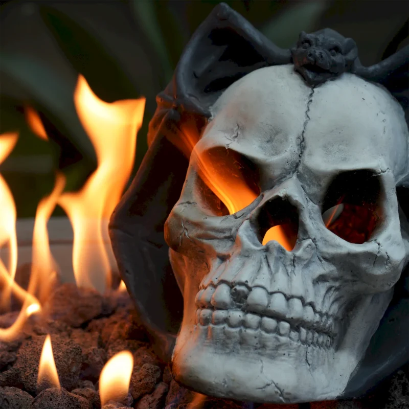 Fire Pit Demon Skull Gas Log for Ventless & Vent Free, Propane, Gel, Ethanol, Electric, Outdoor Fireplace and Fire Pit, Halloween Decor - Patent Pending  - Image 9