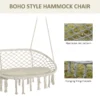 Outsunny 2-Person Hammock Chair Macrame Swing with Soft Cushion, Hanging Cotton Rope Chair for Indoor Outdoor Home Patio Backyard, White - Image 6