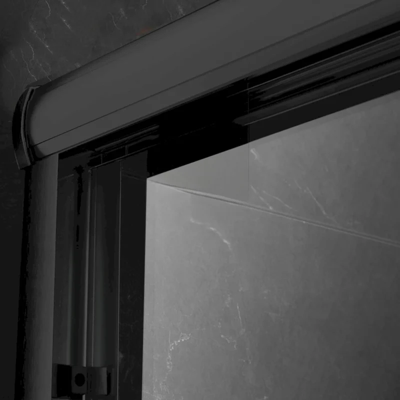 60'' W x 74'' H Door Sliding Frameless Shower Door with 6mm Tempered Glass LYM-02 Mat Black  - Image 11
