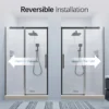 46-48" W * 76" H Frameless Single Sliding Shower Door, Bathroom Sliding Shower Door, 5/16" (8mm) Thick SGCC Tempered Glass Door, Matte Black - Image 9