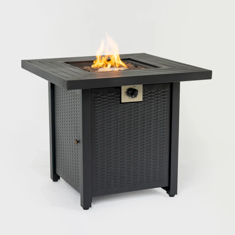 28-inch Iron Square Propane Fire Pit Table - Image 14