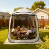 Screen House Tent, 6 x 6 ft, 4-6 Person Pop Up Screen Tent, Portable Screened in Canopy with Carry Bag, Netting Sides, Ground Stakes, for Garden, Patio, Backyard, and Outdoor Activities, Beige - Image 8
