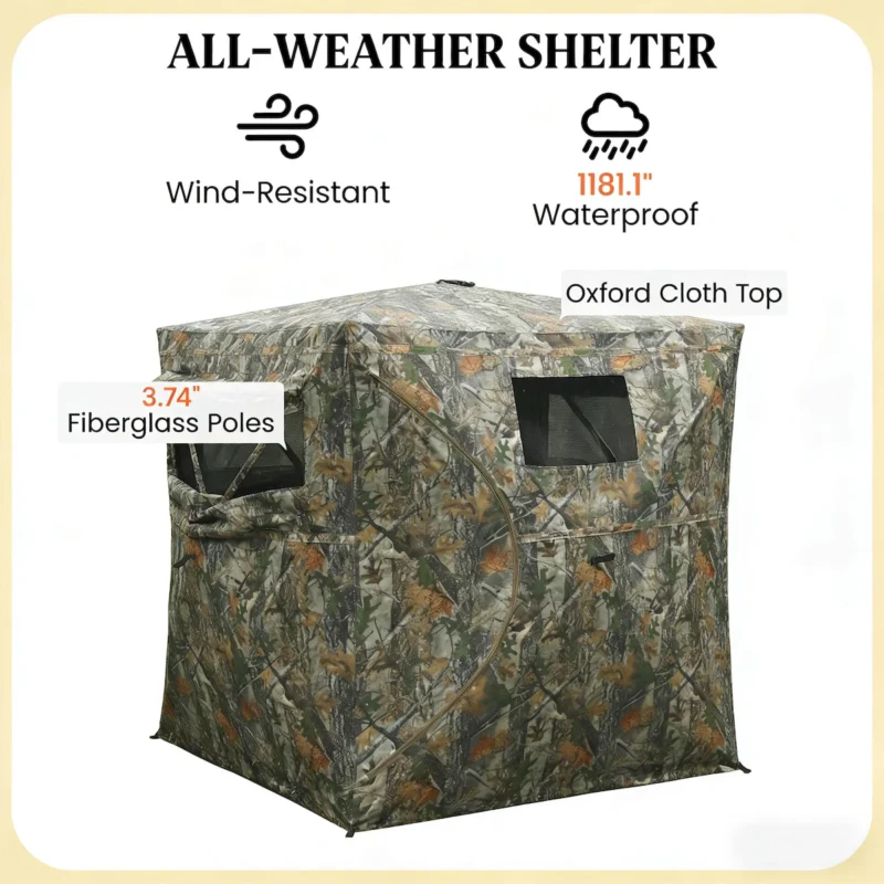 All-Weather Shelter,Hunting Blind,See Through Pop Up Blind - Image 4