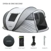 4-6 Persons White + Gray Pop-Up Boat Tent  - Image 6