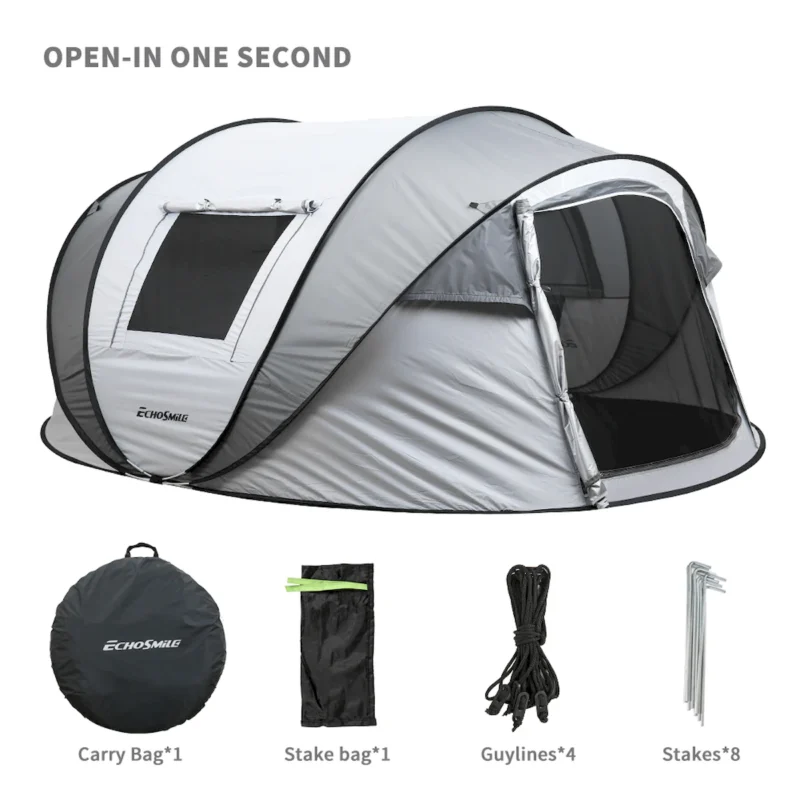 4-6 Persons White + Gray Pop-Up Boat Tent  - Image 6