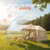 5.72m² Inflatable Camping Tent, Easy Setup 4 Season Windproof Glamping Tent with Mesh Windows & Pump, Outdoor Cotton Tent - Image 11