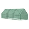 Outsunny 9' x 3' x 3' Portable Mini Greenhouse Outdoor Garden with Large Zipper Doors and Water/UV PE Cover, Green 