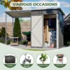 Durable 5x3FT Galvanized Steel Shed & Gazebo Combo, Easy Assembly Lean-To Storage with Open Pergola, All-Weather 2-in-1 Garden Shed for Tool Storage, Patio, Backyard  - Image 20