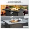 Outdoor Propane Gas Fire Pit Table, Auto-Ignition Square Wicker-effect Gas Firepit with Ceramic Tabletop - Image 3