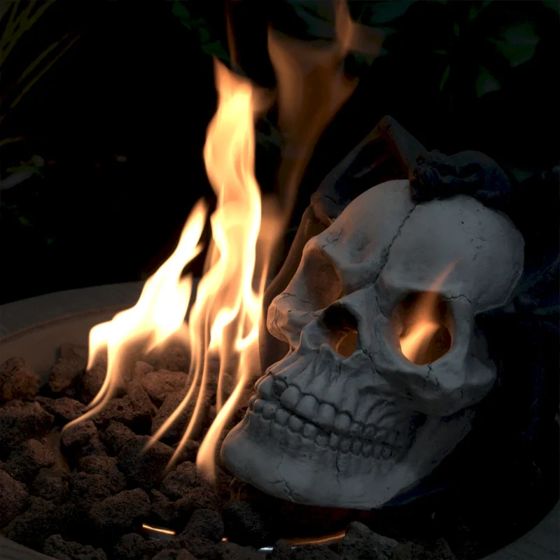 Fire Pit Demon Skull Gas Log for Ventless & Vent Free, Propane, Gel, Ethanol, Electric, Outdoor Fireplace and Fire Pit, Halloween Decor - Patent Pending  - Image 8