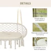 Outsunny 2-Person Hammock Chair Macrame Swing with Soft Cushion, Hanging Cotton Rope Chair for Indoor Outdoor Home Patio Backyard, White - Image 5