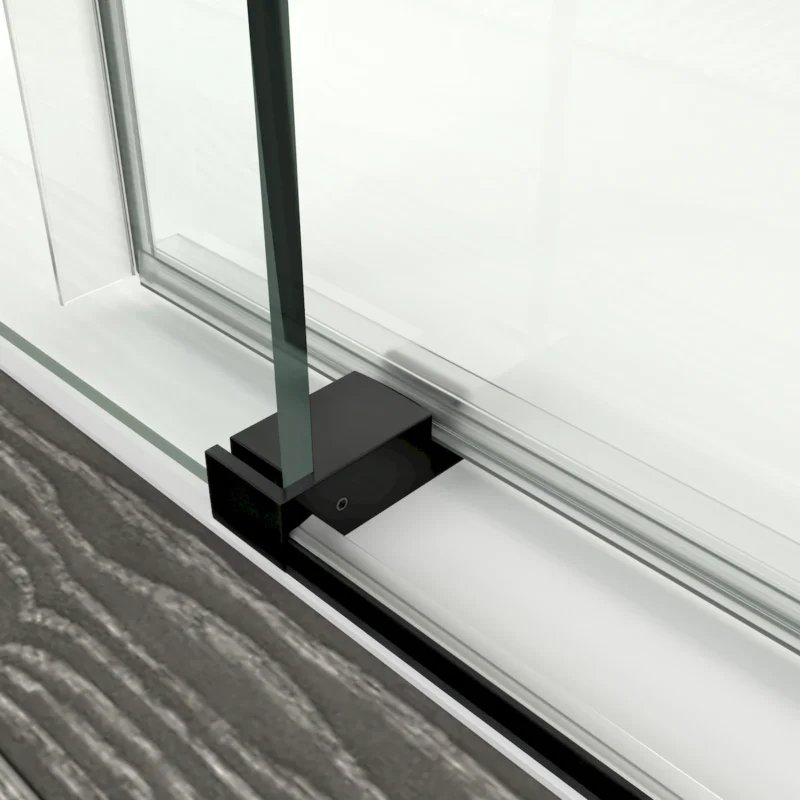 56" - 60" W x 76" H Frameless Soft-closing Single Sliding Shower Door, 3/8" (10mm) Tempered Glass with Easy-cleaning Nano-Coating, Matte Black 22D01-60MB - Image 12
