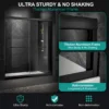 60'' W x 74'' H Door Sliding Frameless Shower Door with 6mm Tempered Glass LYM-02 Mat Black  - Image 10