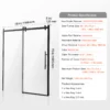 Frameless Shower Door 58-59 x 75 in Clear Tempered Glass 5/16 in Matte Black - Image 10