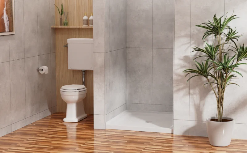 Goodyo 36"x36" Shower Pan 3.3" Height Single Threshold Shower Base in Slate White, Anti-slip Acrylic, Center Drain (no Drain Sets) - Image 4