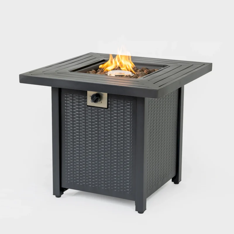 28-inch Iron Square Propane Fire Pit Table - Image 13