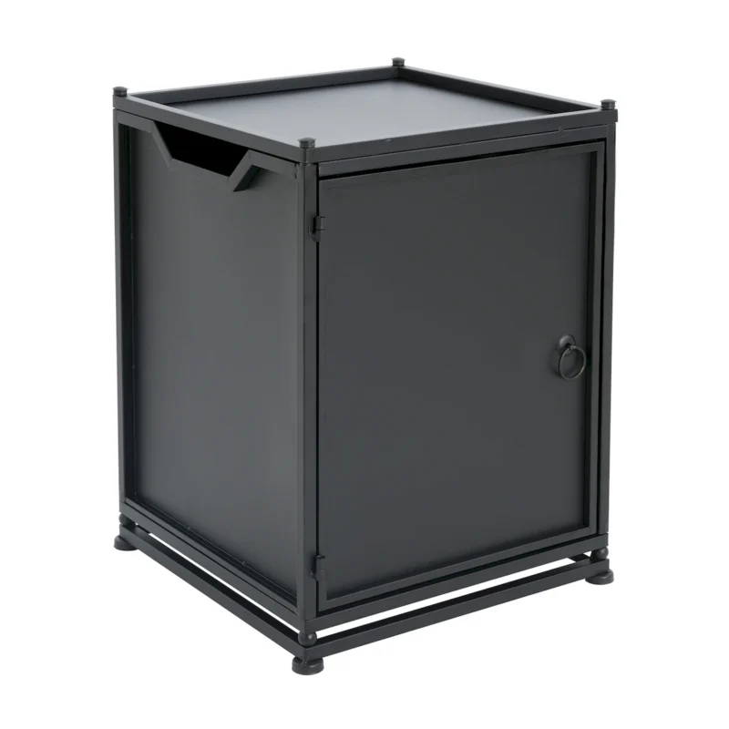Outdoor Metal Tank Holder Side Table, Matte Black - Image 12