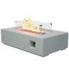52 Inch Outdoor Concrete Propane gas rectangle Fire Pit table in Antique white color - Image 4