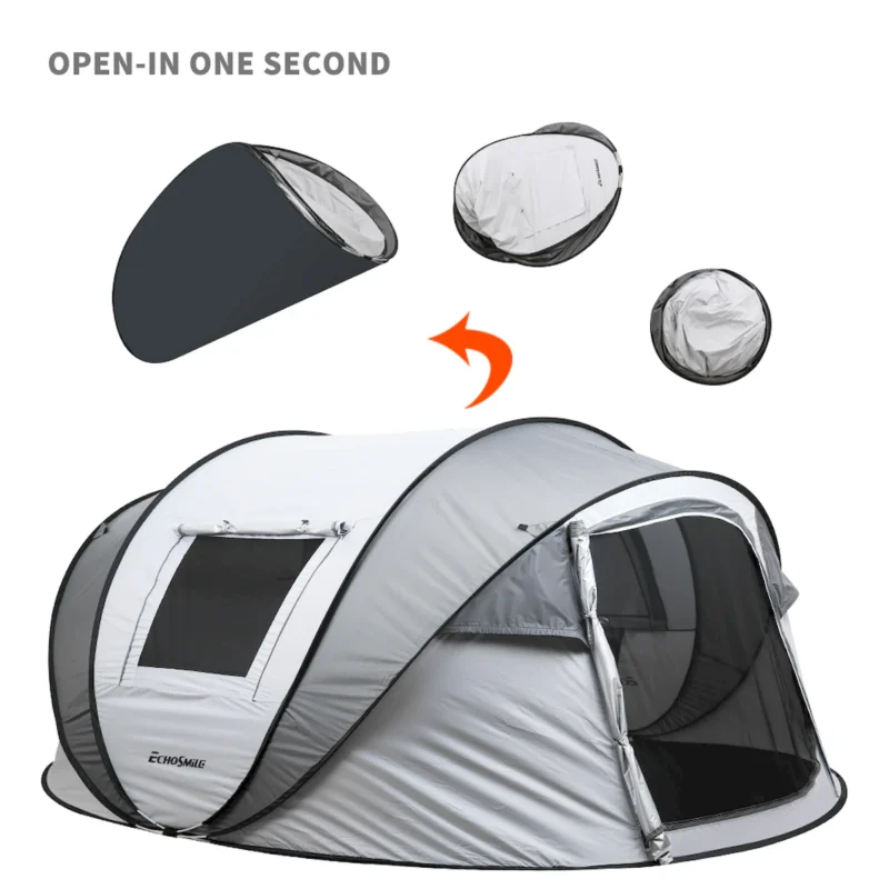 4-6 Persons White + Gray Pop-Up Boat Tent  - Image 5
