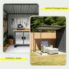 12x4 FT Metal Lean-To Shed with Pergola, 6x4 FT Outdoor Storage Shed & Hardtop Gazebo Combo, 2-in-1 Garden Tool Shed with Open Side for Patio, Backyard, Deck  - Image 10