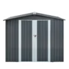 Metal Storage Shed with Double Doors, Heavy-Duty Galvanized Steel Outdoor Garden Shed for Tools, Lawn Equipment, and Yard Storage (72.8"Hx68.9"Dx87.8"W) 