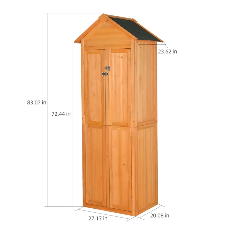 Outdoor Storage Shed Wood Tool Shed Waterproof Garden Storage Cabinet with Lockable Doors for Patio Furniture, Backyard, Lawn, Meadow, Farmland - Image 4