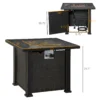 Outdoor Propane Gas Fire Pit Table, Auto-Ignition Square Wicker-effect Gas Firepit with Ceramic Tabletop - Image 2