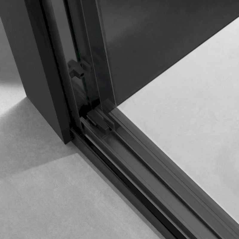 60'' W x 74'' H Door Sliding Frameless Shower Door with 6mm Tempered Glass LYM-02 Mat Black  - Image 9