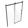 Frameless Shower Door 58-59 x 75 in Clear Tempered Glass 5/16 in Matte Black