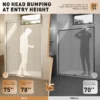 60" W x 78" H Chrome Reversible Installation Double Bypass Sliding Shower Door Easy Installation Frameless Shower Door,5/16"(8MM) Tempered Glass With Nano Explosion-proof Film - Image 2