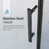 46-48" W * 76" H Frameless Single Sliding Shower Door, Bathroom Sliding Shower Door, 5/16" (8mm) Thick SGCC Tempered Glass Door, Matte Black - Image 7