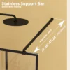 Framed Glass Shower Screen 34" Width x 72"Height with 1/4" 6mm Silk-printing Tempered Glass, Matte black aluminum and support bar, Shower door - Image 14